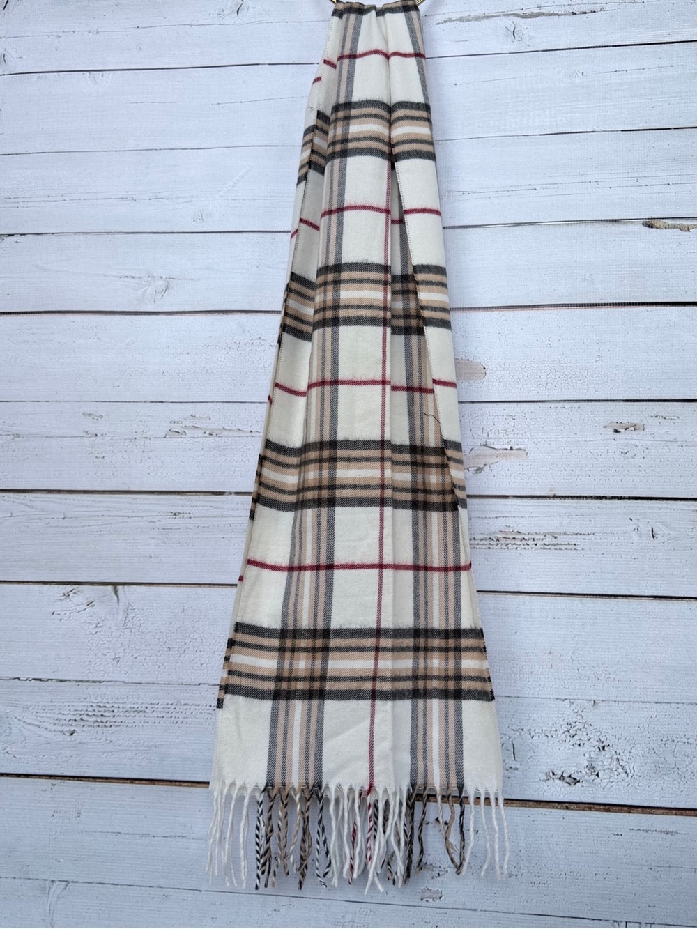 Preston & York Classic Plaid Fringed Winter Scarf